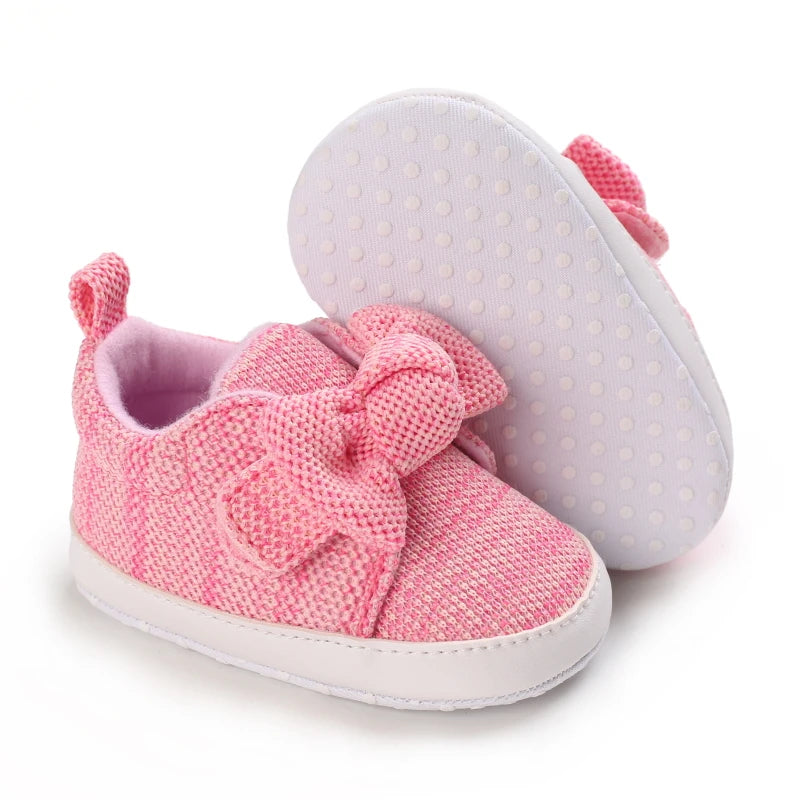 Fashionable Baby Girl Shoes Cute Classic Pink Theme Casual Flat Shoes Soft Sole Comfortable Lightweight Walking Shoes