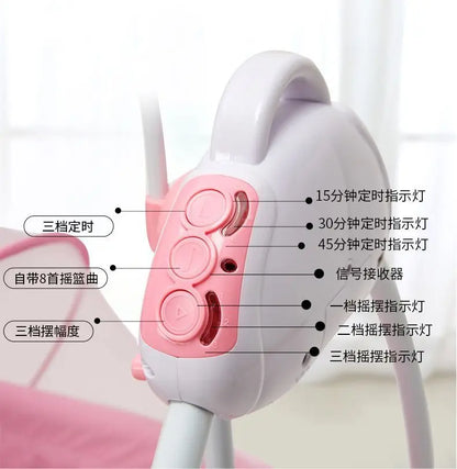 Electric Cradle Bed Multi-Functional Foldable Baby Cradle Newborn Enlarged Sleep Soothing Rocking Bed