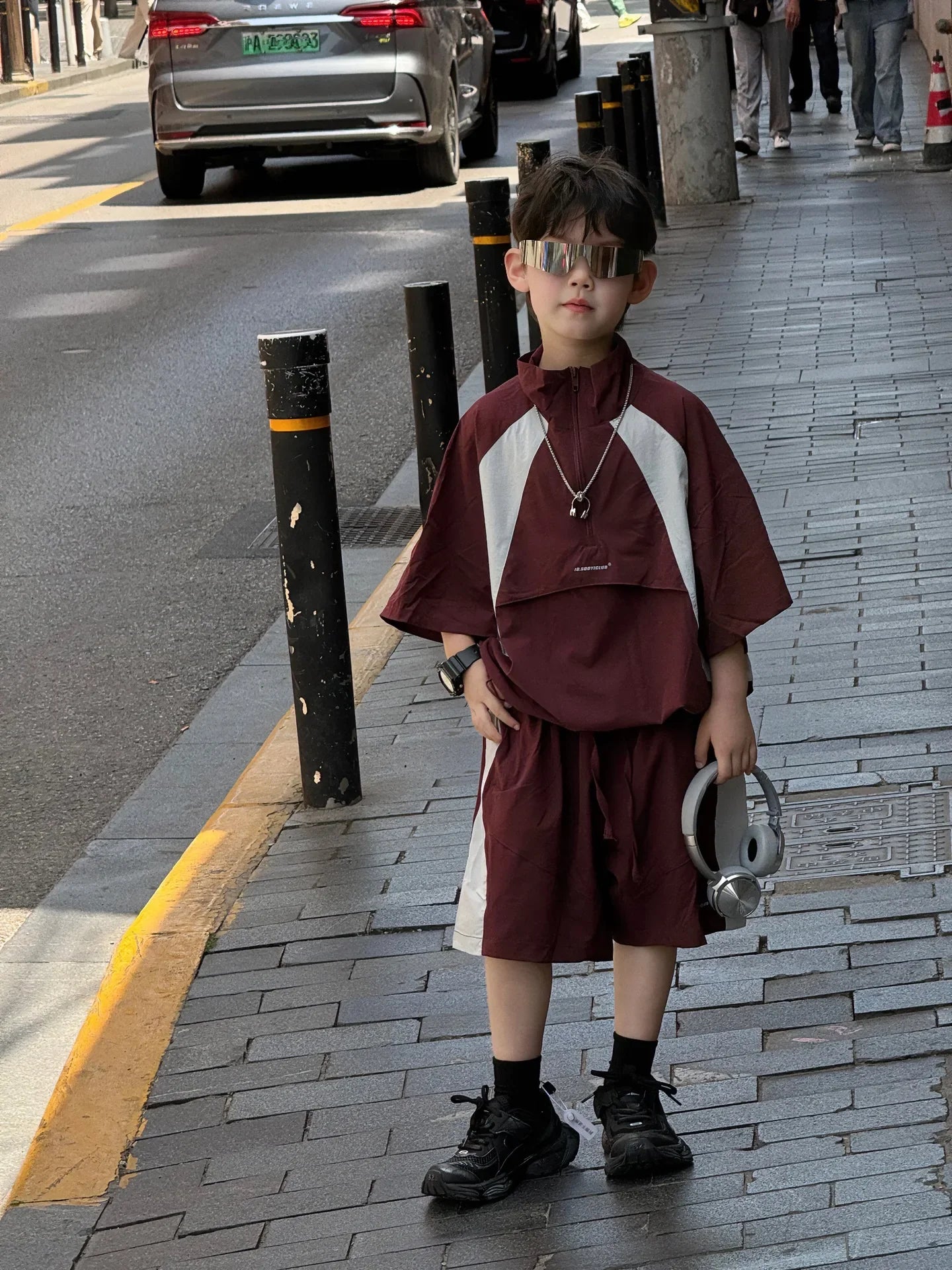 New Handsome Casual Work Clothes Set for Children, Boys' Sports and Leisure, Breathable Two Piece Set, Trendy