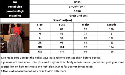 Elegant Dresses for Women O Neck Half Sleeve High Waisted Pleated Mid Calf Fashion Printed Luxury Birthday Party Dinner Dress