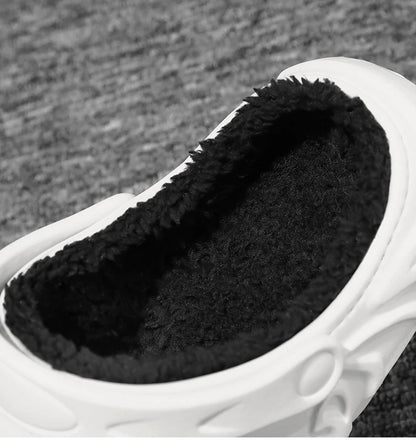 Winter Warm Home Slippers Men Waterproof Fur Clogs Slippers Garden Slippers Fuzzy Plush Slippers Bedroom Shoe For Indoor Outdoor
