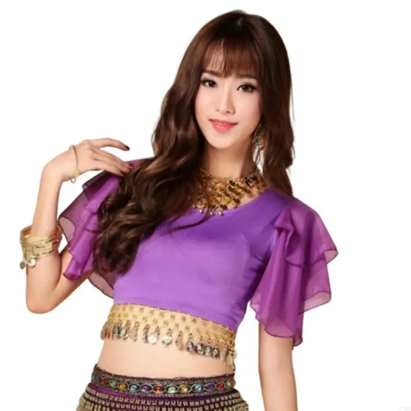 Multi Color Performances Blouse Swirling Tassels Detail Dancewear Costume