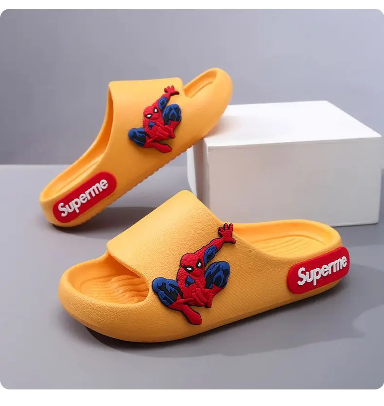 Anime peripheralsMarvel cartoon Spider-Man children's home anti-slip sandals New flip-flop boys soft-soled beach sandals EVA (Available)