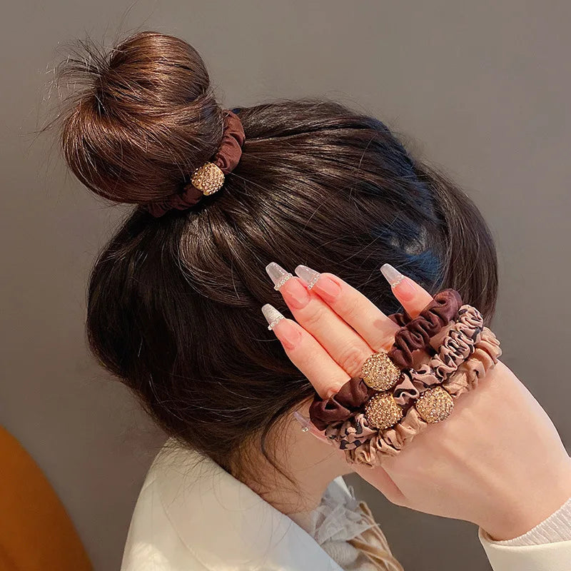 Girl Hair Band Accessories Fashion Large Hair Ties Solid Color Elastic Scrunchies For Women Ponytail Hairstyle