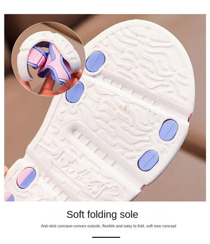 Children Sandals Summer Cartoon Soft Sole Anti Slip Boys Sandals Fashionable Girls Beach Shoes 4-10T Kid PVC Sandals