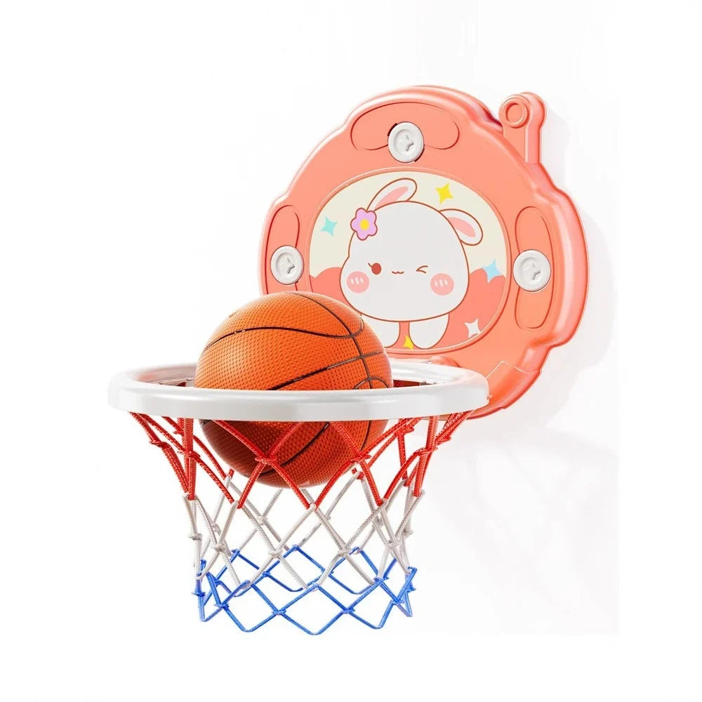 New Children's Basketball Frame Indoor Shooting Hanging Baby Basketball Stand 1-5 Year Old Baby Home Ball Toy No Punching