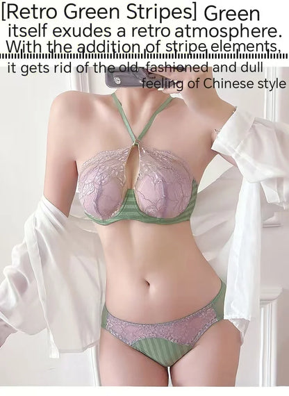 New Sexy Lingerie For Women Thin Large Chest To Show Small Chest Spicy Girl Bra Set Push Up Anti-sagging Bra
