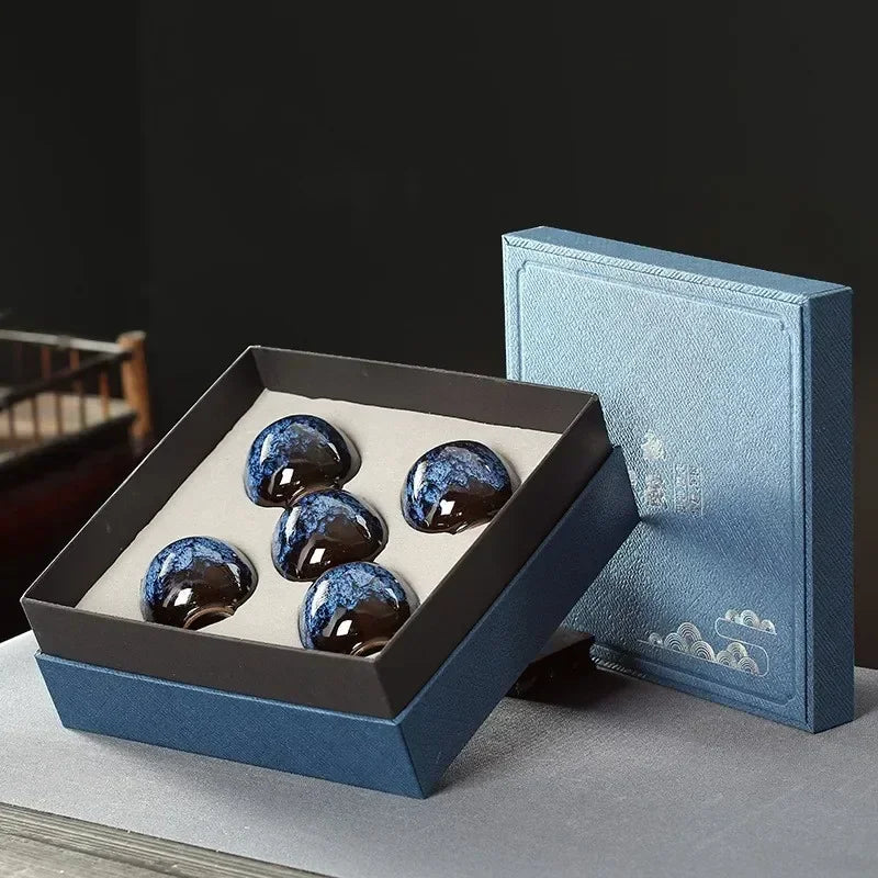 5PCS Ceramic Cups Set Coffee Ceramic Cup Pottery Cups Pottery Tea Cup Drinking Water Teacup With Gift Box Wholesale