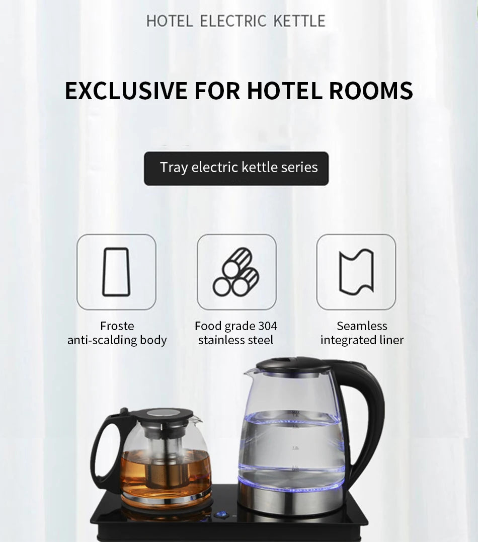 Glass Electric Kettle Cordless Water Boiler Fast Boiling BPA-Free Tea Kettle for Home Office Health Use