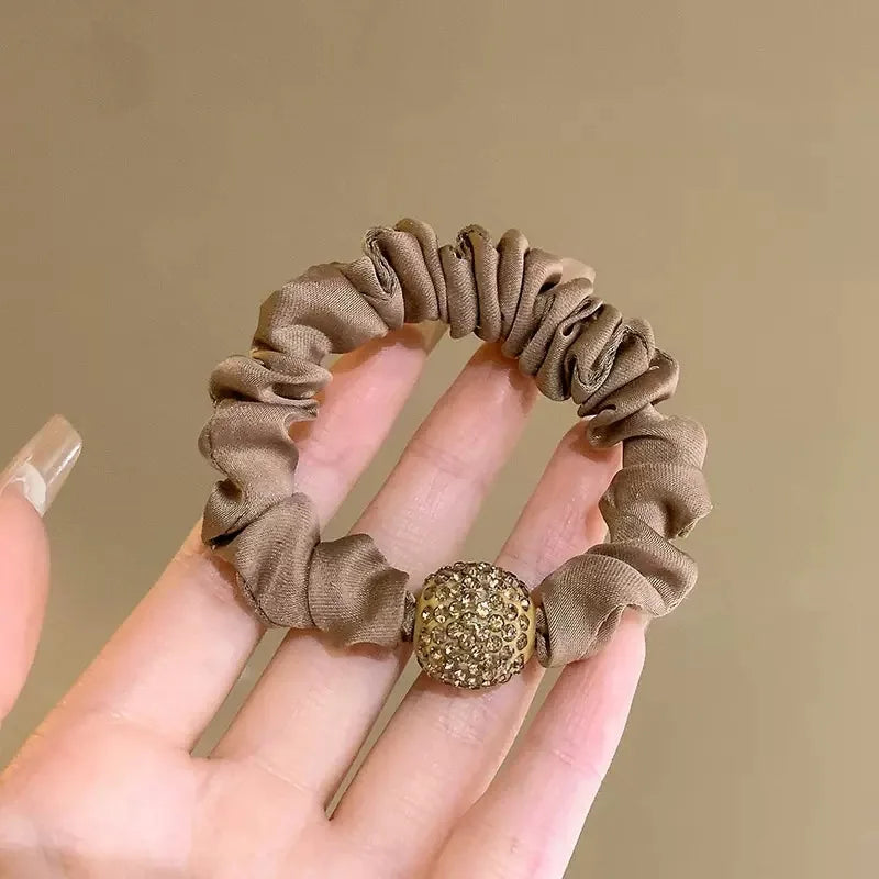 Girl Hair Band Accessories Fashion Large Hair Ties Solid Color Elastic Scrunchies For Women Ponytail Hairstyle