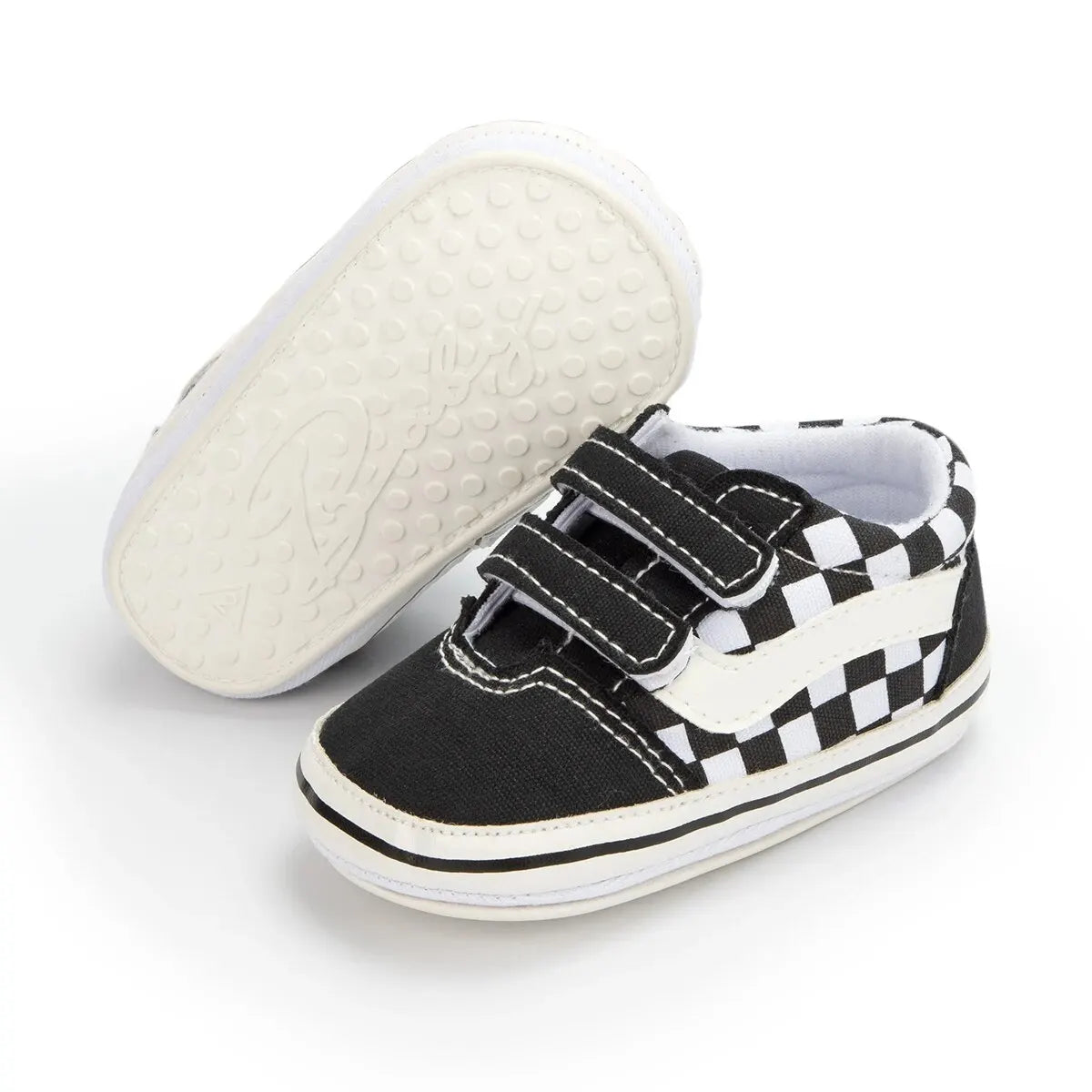 Baby Boy Girl Shoes Canvas Sneakers Non-slip Rubber Sole Plaid Streaks First Walkers Infant Baby Unisex Casual Shoes