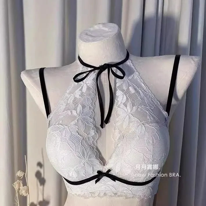Lace lingerie for women, gathering small breasts, preventing sagging, adjustable, underwire-free, breathable back bra