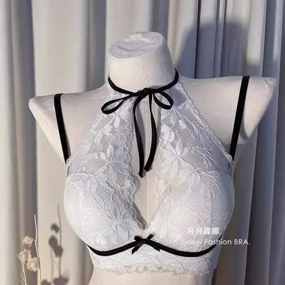 Lace lingerie for women, gathering small breasts, preventing sagging, adjustable, underwire-free, breathable back bra