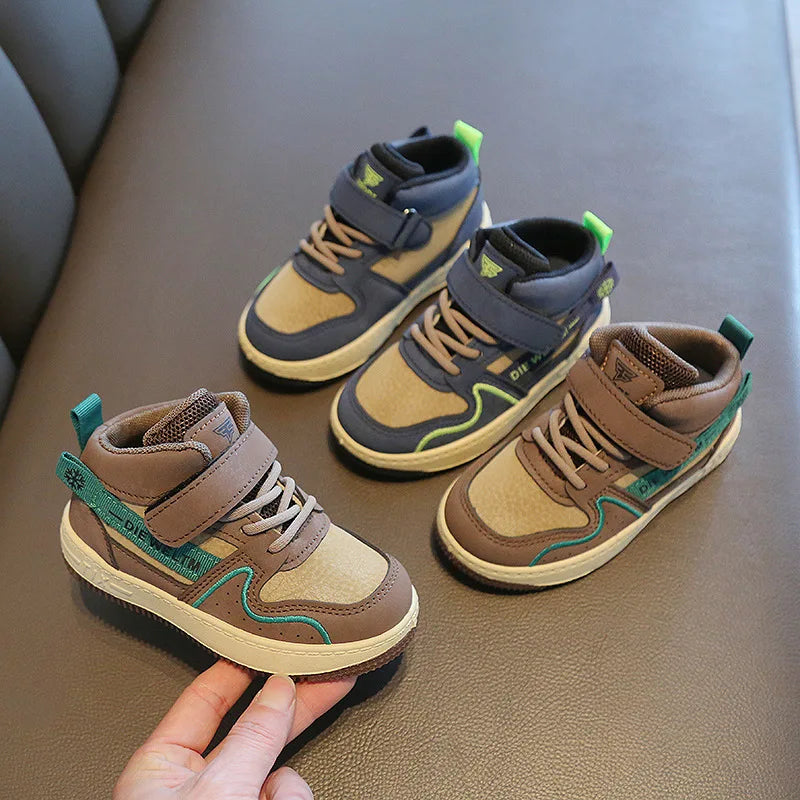 Children Casual Shoes for Boys Breathable Sneaker Antumn Winter Kids High Top Children's Board ShoesStudents School Shoe