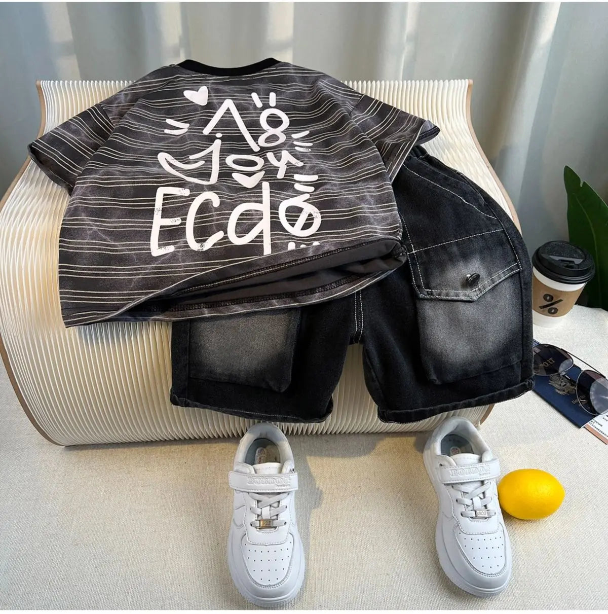 Hot Sale Fashion Baby Boy Suit Summer Clothes Short Sleeve T-shirt Short Jeans 2 Piece Set Kids Outfit Children's Costume