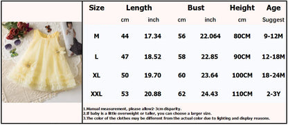 Girl Party Dress Summer New Sleeveless Solid Color Baby Girl Clothing Mesh Pleated Edges 3d Flowers Girl Costume