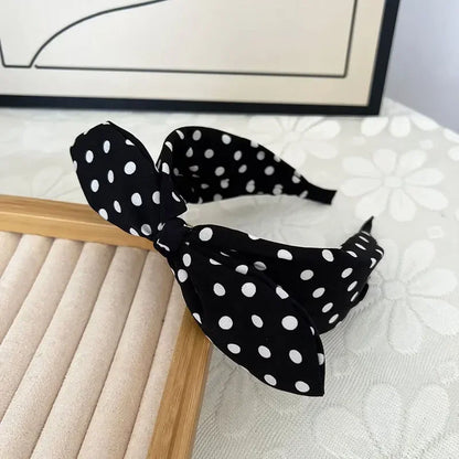 Fashion Hair Accessories Trend Women's Wide Headband Bow Knot Cross Sweet Style Polka Dot Hairband Cute Hoop Headwear