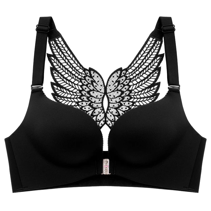 Women's Leopard Print Bra Front Buckle 45-150KG CDE Gathered Roundness Sexy Beautiful Back Push Up Lingerie Traceless Lifting