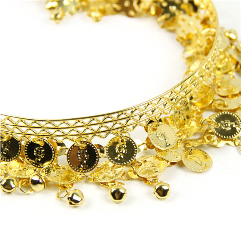 Women Belly Dance Accessories Costume Dancing Coin Sequins Hair Band Headbands
