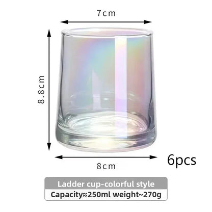 INS-style glass cups,colored trapezoidal couple's household whiskey glasses, bar and hotel mouthwash cups, beer mugs, water cups