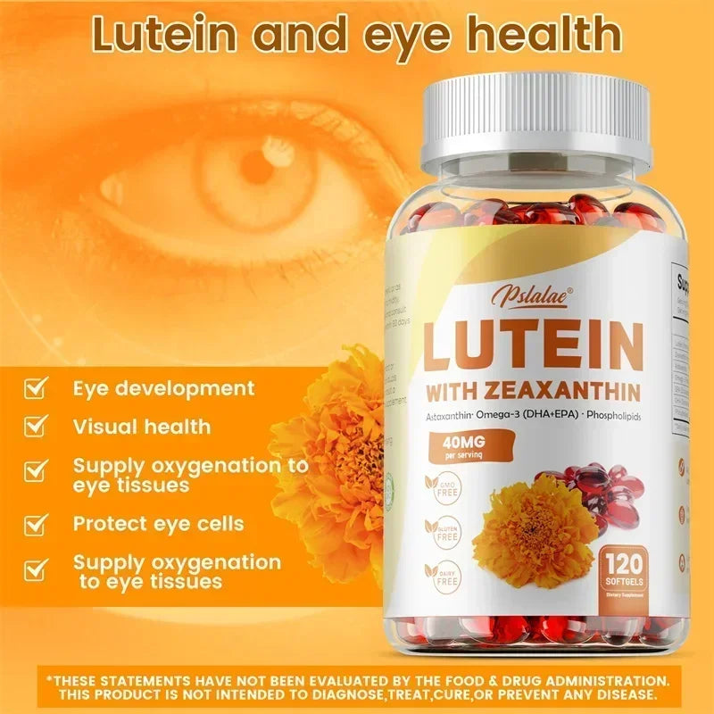 Lutein & Zeaxanthin Capsules - Supports Eye Health, Relieves Eye Fatigue, Promotes Overall Vision Health, Eye Antioxidant