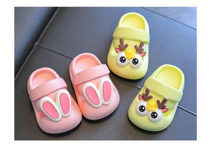 New Summer Children Sandals Kids Cartoon Rabbit Slippers Toddler Boys Girls Soft Sole Shoes Anti-Slip Indoor Bathing Slippers