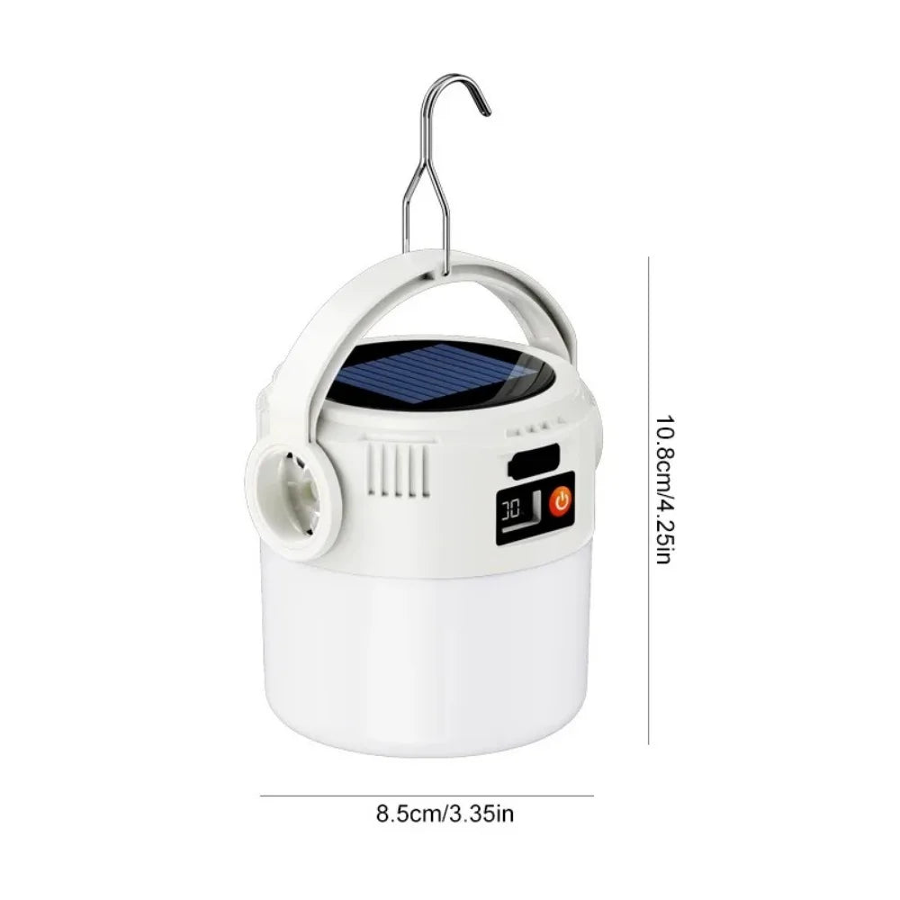 Outdoor Solar Lantern Waterproof Design Dual Light Modes Portable Lightweight Long Runtime Solar Powered Camping Emergency Light