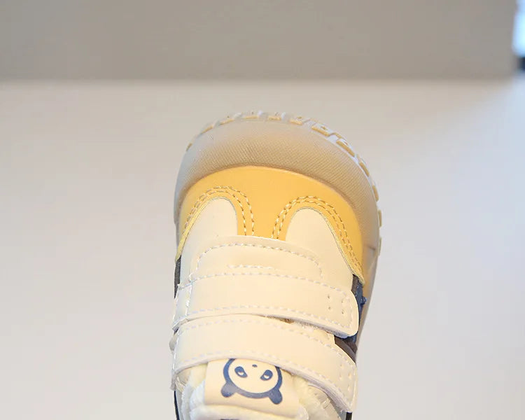Baby Sneakers Warm Fur Inside Infant Shoes Autumn Winter Little Boys Girls Casual Shoes For Baby Pink, Yellow