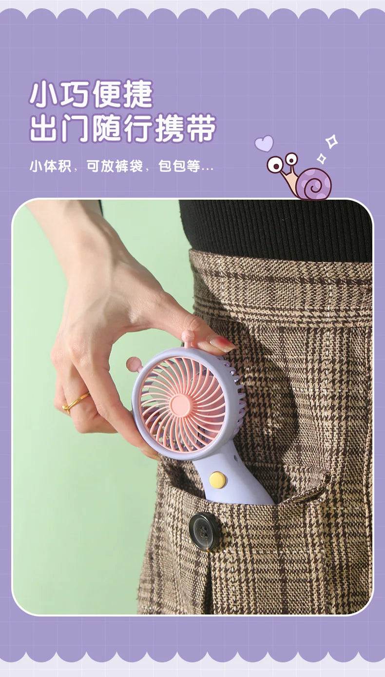 Portable Handheld Fans USB Charging Cartoon Desktop Mini Fan Fisherman Student Summer Outdoor Climbing Fishing Tools Fans