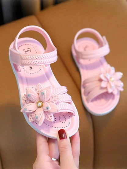 Children's summer anti-slip soft-soled sandals, beach shoes, princess shoes, girls' sandals