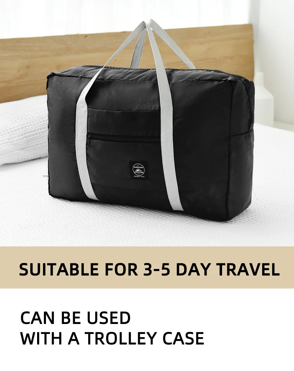 Travel Handbag, Luggage Bag, Travel Storage Bag, Large Capacity Single Shoulder Airplane Bag, Women's Waterproof Folding Bag