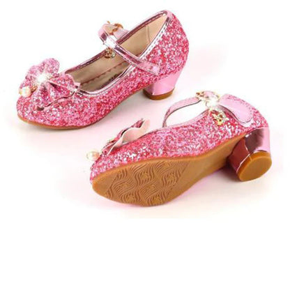 Children's Shoes  Princess Shoes Girl's Fashion Sandals Crystal Princess Shoes Blue Pink Silver