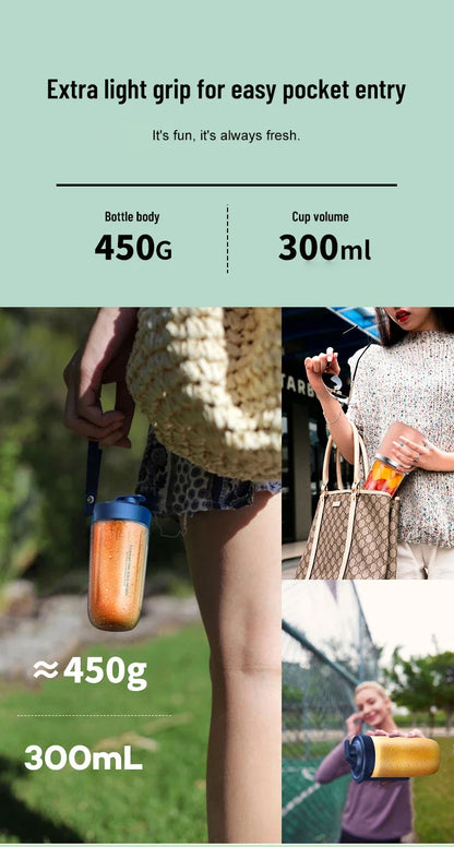 Portable Electric Juicer Mini Home Mixer Multifunctional Fruit and Vegetable Crushing Mixer USB Charging Juice Cup Juicing Tool