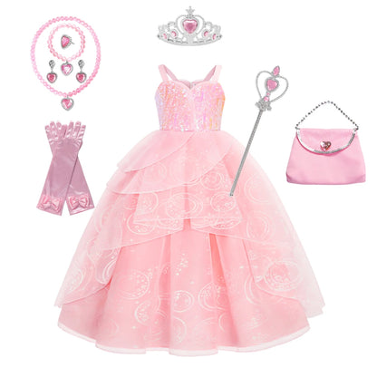 2025 Girl Princess Dress Carnival Party Princess Dress Birthday Party Dress Children's Pink Cute Dress Girl's Party Dress 2-12Y