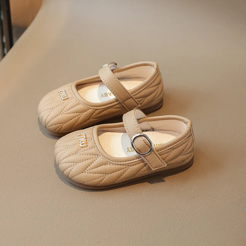 Spring Autumn New Single Shoes Shallow Mouth Bean Shoes Women's Baby Soft Women's Children's Leather Shoes