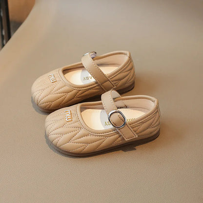 Spring Autumn New Single Shoes Shallow Mouth Bean Shoes Women's Baby Soft Women's Children's Leather Shoes