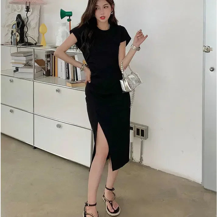 White Dresses for Women 2025 Woman Dress Clothes Midi X New in Chic and Elegant Pretty Cheap Casual Y2k Outfits Harajuku Cotton