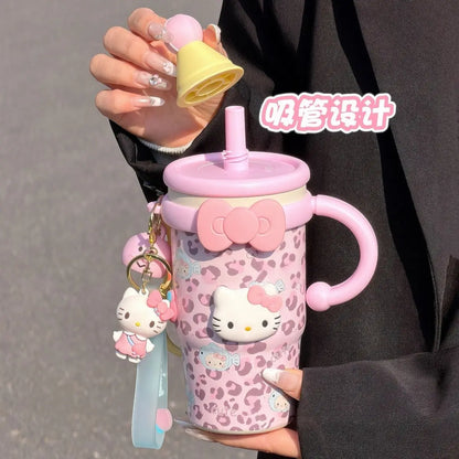 Hello Kitty Stainless Steel Water Bottle Vacuum Insulated Thermal Flask Keep Hot & Cold Kawaii Cartoon Portable for Women Girls