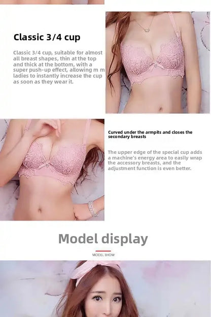 Fashion Sexy Push Up Bra Wire Free Bralette with Adjustable Strap & Inner Padding Seamless Lingerie for Daily/Date Night
