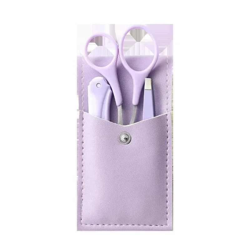 Private Label 3Pcs/Set Makeup Tools Portable Eyebrow Trimming Set Eyebrow Razor Eyebrow Scissors with Comb