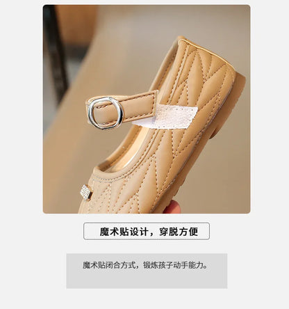 Spring Autumn New Single Shoes Shallow Mouth Bean Shoes Women's Baby Soft Women's Children's Leather Shoes