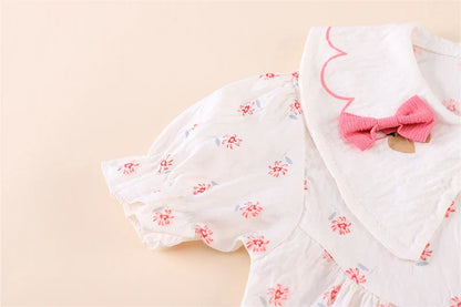 Summer Fashion Baby Clothes Suit Children Short Sleeved Flower Shirt Shorts 2Pcs/Sets Kids Girls Clothing Infant Casual Costume