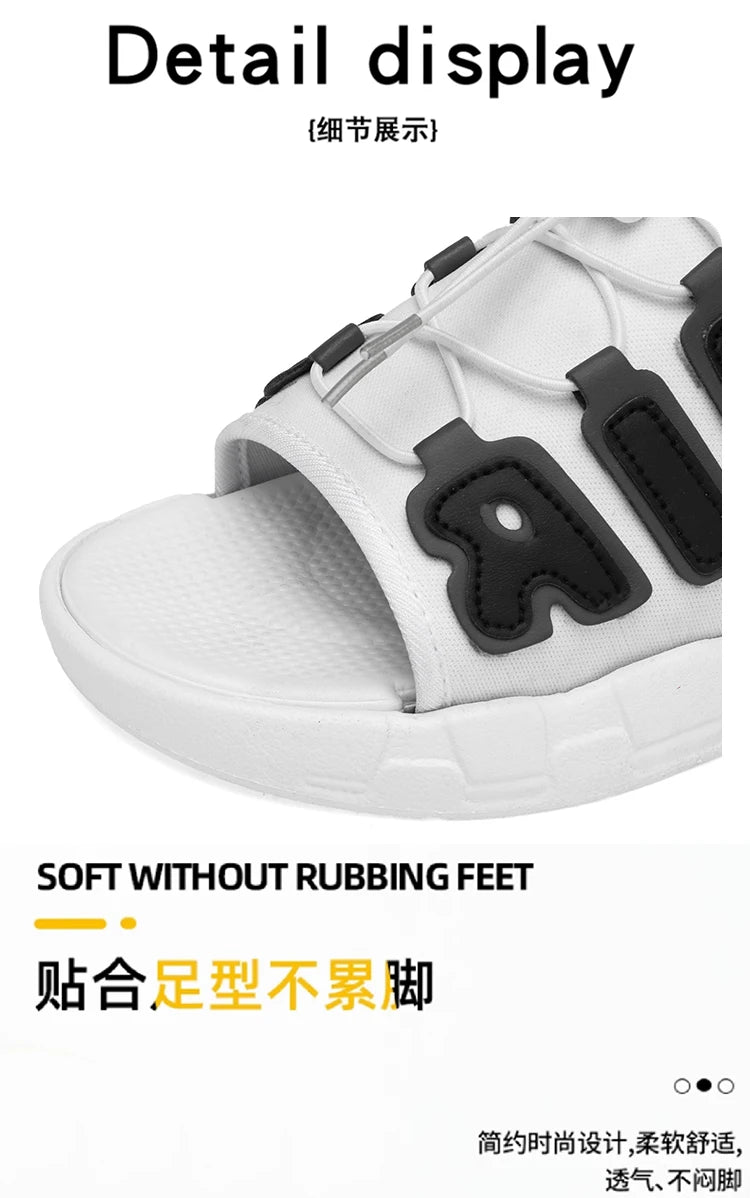 Fashion Luxury Men Slides Designer Platform Men's Cushion Slippers High quality Brand Slides For Man Beach Outdoor Sandals Men