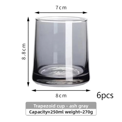 INS-style glass cups,colored trapezoidal couple's household whiskey glasses, bar and hotel mouthwash cups, beer mugs, water cups