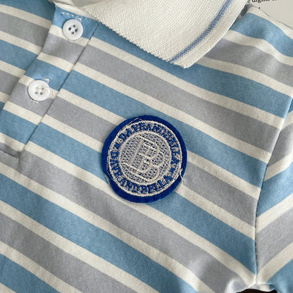 Summer Children Suits Boys Girls Short-sleeved Striped T-shirt +Shorts 2pcs/Set Babies Fashion Tracksuits Kids Casual Outfits