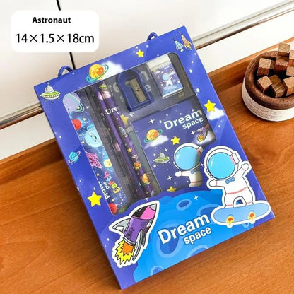 6Pcs/Set Cute Cartoon Capybara Pencil Stationery Set Kawaii Eraser Pencil Sharpener Children Student Stationery Supplies