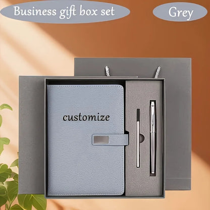 Engraved Name A5 Notebook Set, Magnetic Closure, 200 Pages, Pen & Pencil - Ideal for Business Graduation Teacher Office Gifts