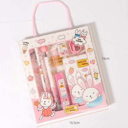 5/8 Stationery Set Notebook Pencil Automatic Pencil Pencil Cap Pencil Sharpener Pencil Refill Geometric Ruler Eraser for Kids