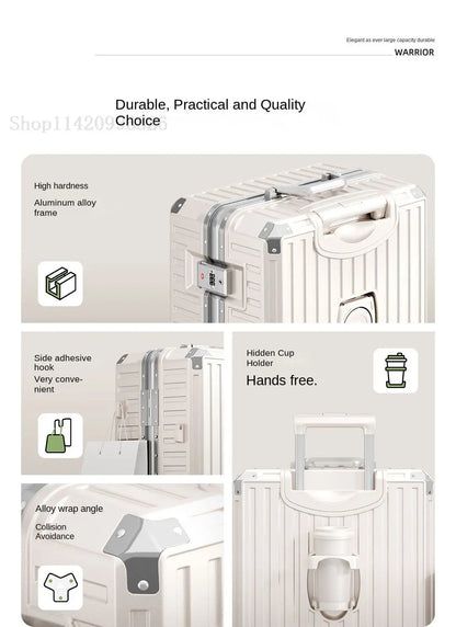 Luggage Unisex 20-inch Carry-On Suitcase 29-inch Large Capacity Aluminum Frame Travel Password Suitcase with Smooth wheels