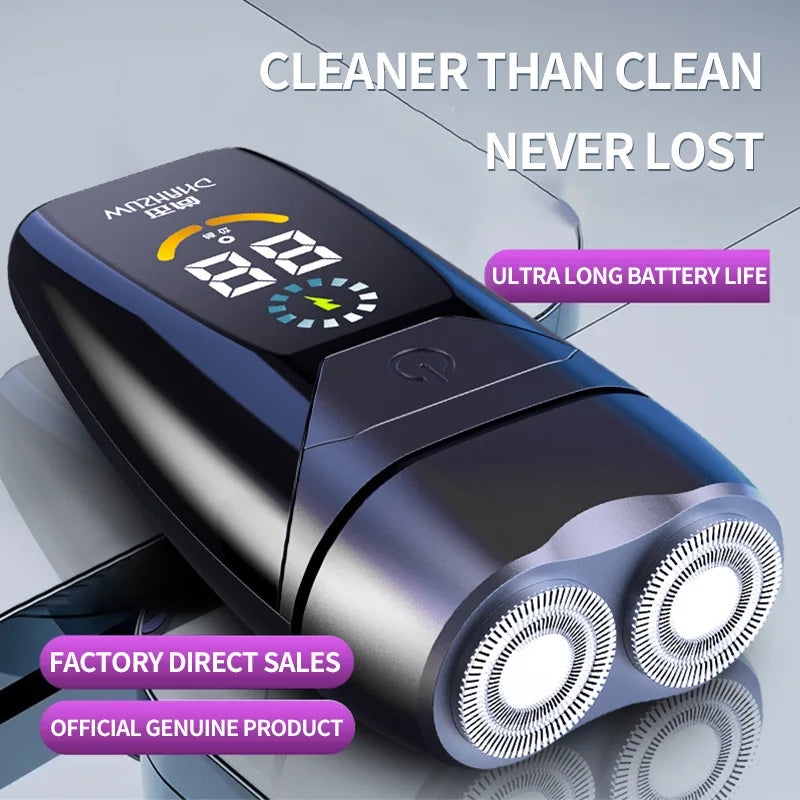 New electric dual head electric display shaver with variable speed and dual speed intelligent digital display beard trimmer